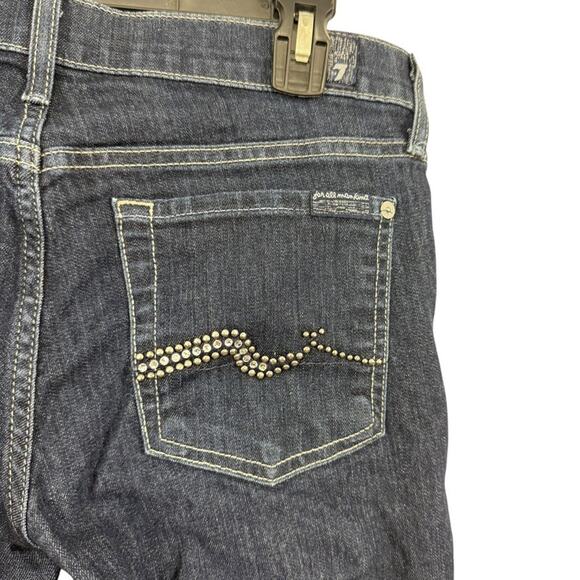 7 Seven for All Mankind Bootcut Boot Cut Dark Wash Rhinestone Pocket Jeans 28 - Picture 12 of 16